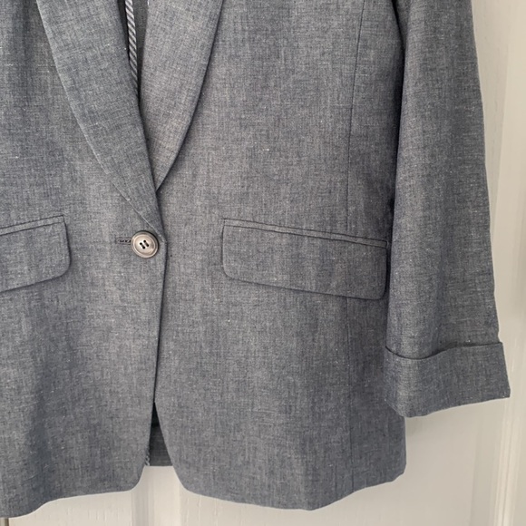 J Crew Blue Blazer Size 2 linen blend - Picture 7 of 13